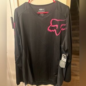 BNWT Fox Blackout Jersey with Pink Accents